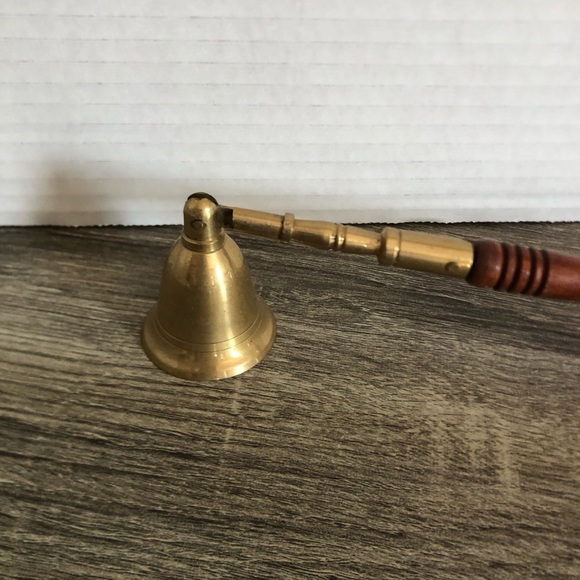 Vtg Brass and Wood Candle Snuffer - Picture 5 of 16